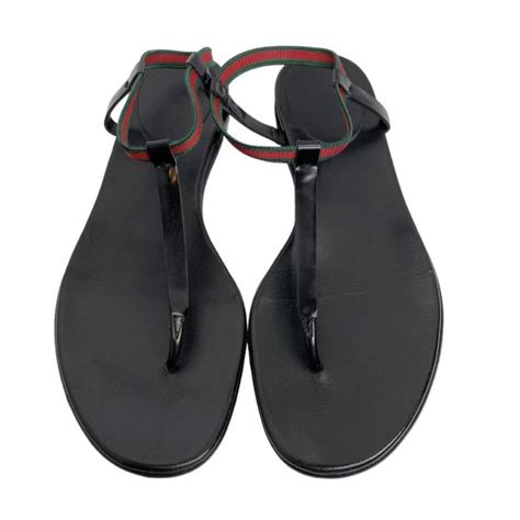 womens gucci areia thong sandals black|Gucci sandals for women.